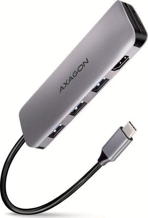 Axagon Kabel HMC-HCR3A, USB 3.2 Gen 1 hub, porty 3x USB-A, HDMI 4k/30Hz, SD/microSD, kabel USB-C 20cm (HMCHCR3A)