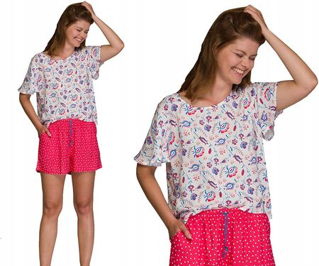 Wzorzysta piżama damska na lato Lns 946 XL
