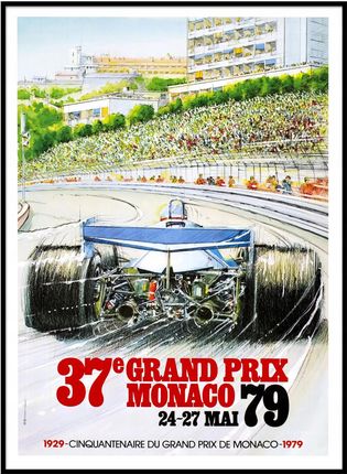 Grand Prix Monaco Wyścigi Samochodowe Plakat A3 A97E664B-Bfe0-479F-950B-0972F3474D83