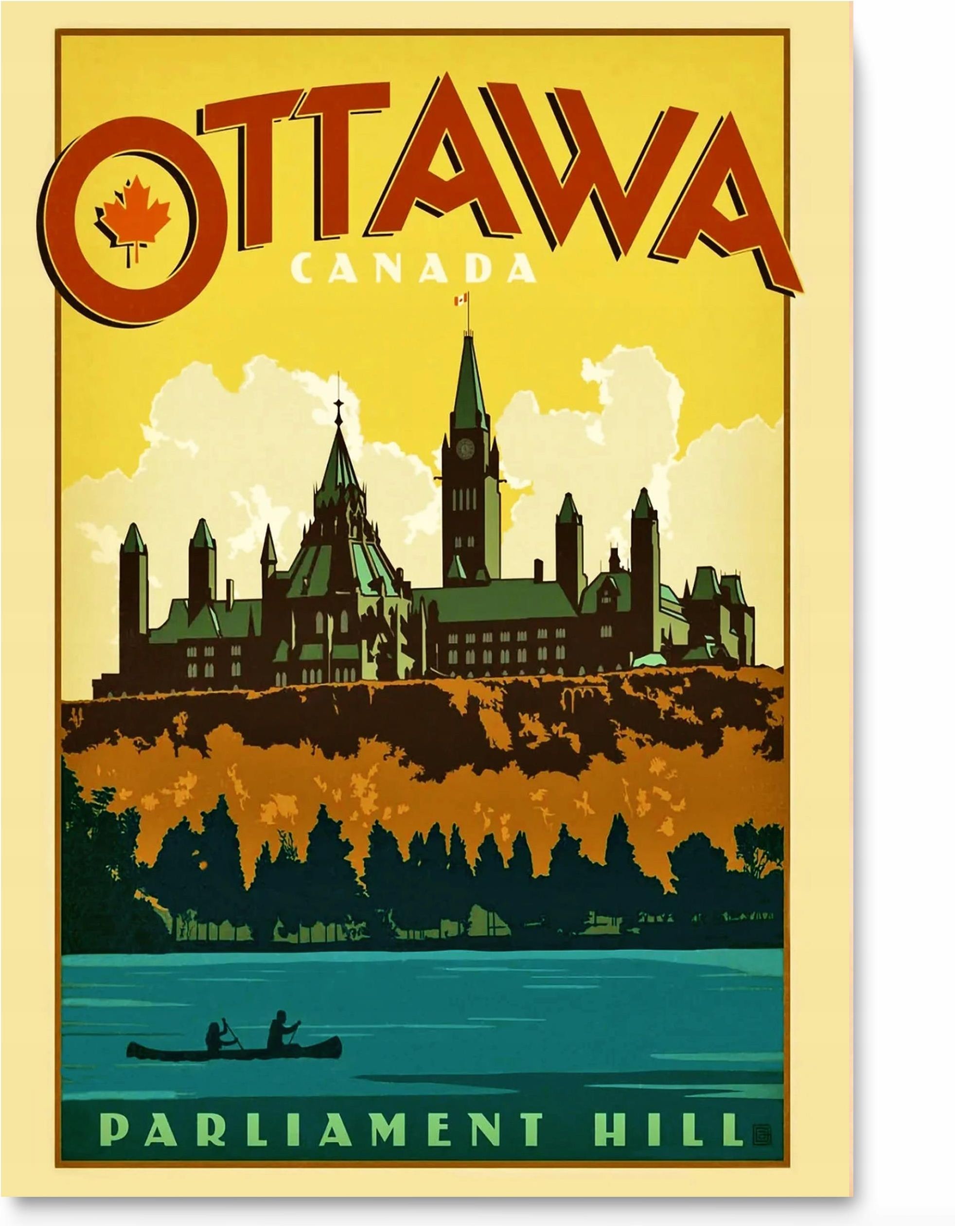 Plakat Vintage Kanada Ottawa Parliament Hill A2 723895F732014777A5A5