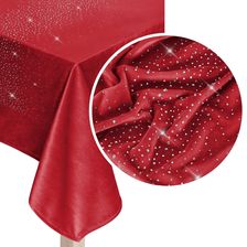 Spod Igły I Nitki Czerwony Obrus Velvet Kryształki Shiny 140X220 70C89Ddf-C70E-44Cd-A163-4E276668925F
