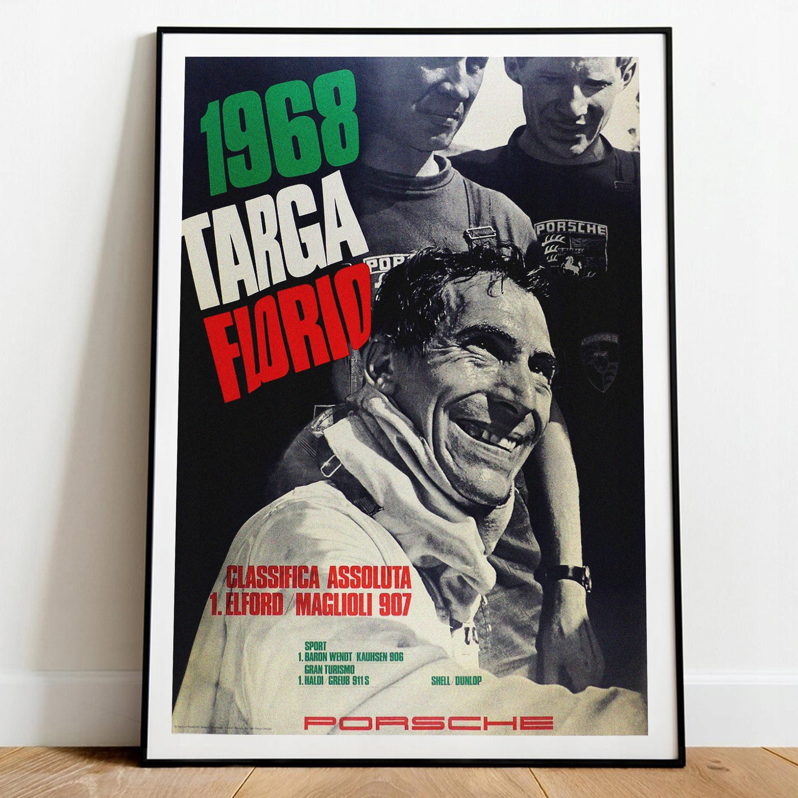 Poster Targa Florio – Publicité Automobile – Affiche 50x70 Cm – Fabriqué En Italie