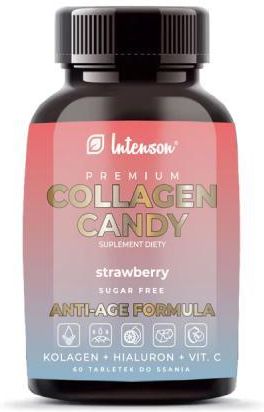 INTENSON Premium Collagen Candy o smaku truskawkowym, 60 tabletek do ssania 