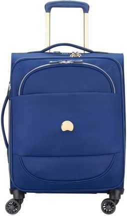 Walizka Delsey Montrouge Mała miękka niebieska walizka kabinowa na kółkach 55 cm