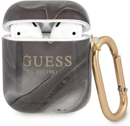 Guess Gua2Unmk Airpods Cover Czarny/Black Marble Collection