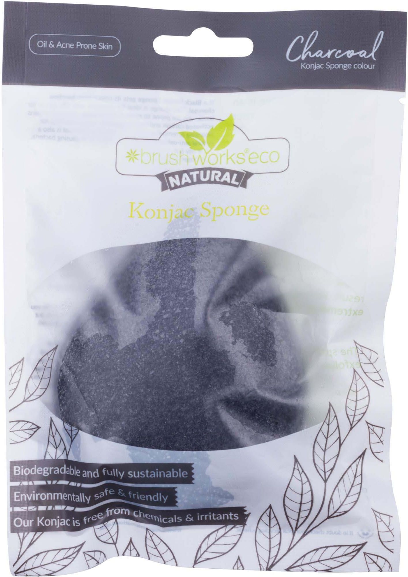 Brushworks Konjac Sponge Black Charcoal Gąbka Konjac 1 szt. Opinie i