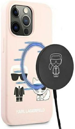 Karl Lagerfeld Klhmp13Xsskci Iphone 13 Pro Max 6,7" Hardcase Jasnoróżowy/Light Pink Silicone Ikonik Karl Choupette Magsafe