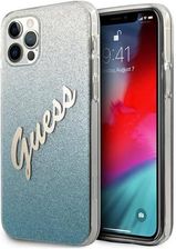 Guess Glitter Gradient Script Etui Iphone 12 Pro Max Niebieski
