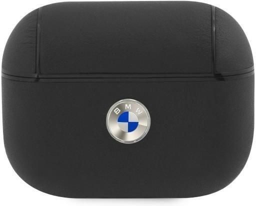 BMW AirPods 3 Hülle – Echtes Leder Mit Silbernem Logo, Schwarz, Offizielle Lizenz