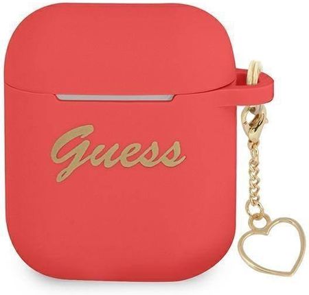 Guess Gua2Lschsr Airpods Cover Czerwony/Red Silicone Charm Heart Collection