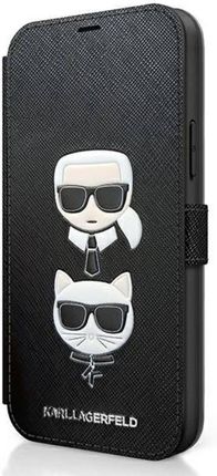 Karl Lagerfeld Booktype Saffiano Karl Choupette Heads Etui Iphone 12 Mini Czarny