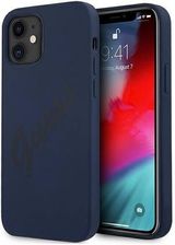 Guess Guhcp12Slsvsbl Iphone 12 Mini 5,4" Niebieski/Blue Hardcase Script Vintage - zdjęcie 1