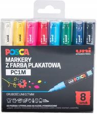 Zdjęcie Zestaw markerów z farbą plakatową UNI Posca PC-1M op. 8 kolorów - Mysłowice