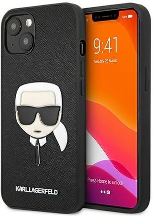 Karl Lagerfeld Klhcp13Ssakhbk Iphone 13 Mini 5,4" Czarny/Black Hardcase Saffiano Ikonik Karl`S Head