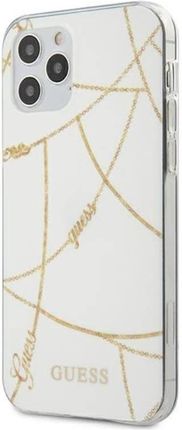 Guess Gold Chain Etui Iphone 12 Pro Max Biały