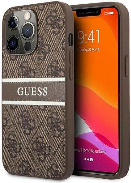 Guess Custodia Per IPhone 13 / 13 Pro – Collezione 4G, Marrone, Compatibile Con Ricarica Wireless Qi
