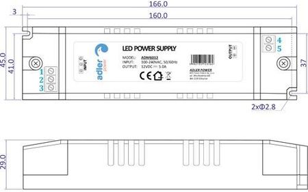 Adm Zasilacz Meblowy 12V 8,25A 100W Do Taśma Led (Adm10012) - zdjęcie 2