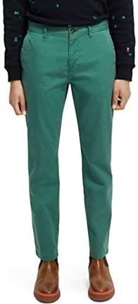 Scotch & Soda Męskie spodnie Essentials Stuart-Organic Cotton Stretch Twill Chino, Preppy Green 4859, 29/34