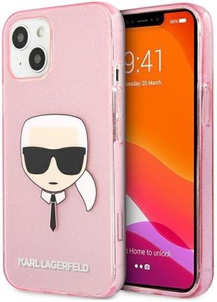 Karl Lagerfeld Klhcp13Skhtuglp Iphone 13 Mini 5,4" Różowy/Pink Hardcase Glitter Karl`S Head