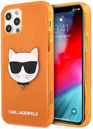 Karl Lagerfeld Klhcp12Lchtro Iphone 12 Pro Max 6,7" Pomarańczowy/Orange Hardcase Glitter Choupette Fluo