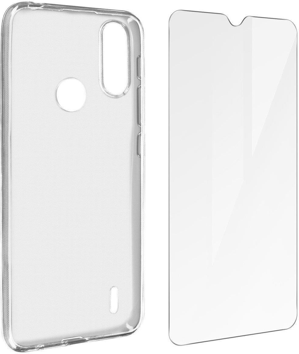 SDTEK Custodia 360° Per Motorola Moto E7i Power - Con Vetro Temperato Integrato, Cover Protettiva TPU E Plastica, Antigraffio