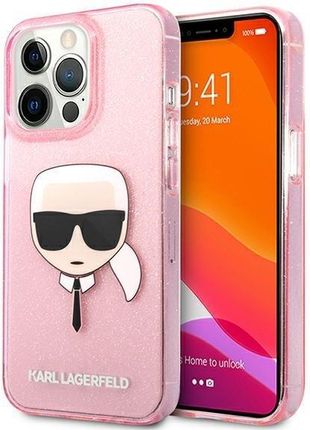 Karl Lagerfeld Klhcp13Xkhtuglp Iphone 13 Pro Max 6,7" Różowy/Pink Hardcase Glitter Karl`S Head