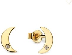 Zdjęcie Susetti Złote Kolczyki Z Cyrkonią Księżyc 14K - Rumia