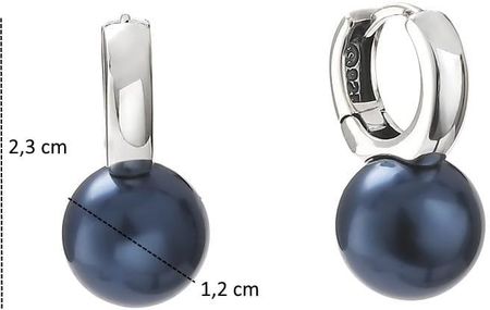 Susetti Srebrne Kolczyki Z Niebieską Perłą 12mm - zdjęcie 2
