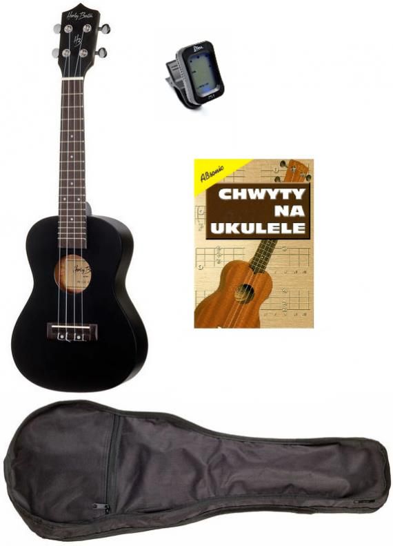 Harley Benton UK12C Black zestaw z ukulele koncertowym , Bundle
