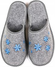 Zdjęcie Para Klapek Pantofle Damskie w Kwiatki Filc r. 38 - Kołaczyce