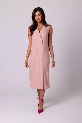 Prosta sukienka w eleganckim stylu (Różowy, S)