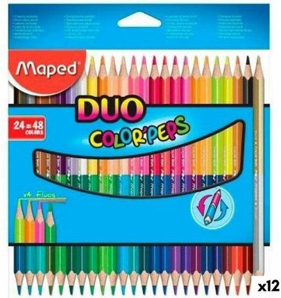 Maped Kredki Duo Color' Peps Wielokolorowy 24 Części Podwójny Punkt 12Szt.