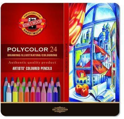 Kredki Ołówkowe Polycolor Koh-I-Noor 3824 24 Kolory Opakowanie Metalowe