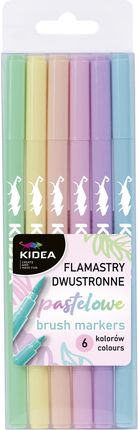 Flamastry Dwustronne Pastelowe B Brush Kidea 6 Kolorów