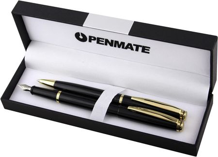 Komplet Długopis Pióro Wieczne Penmate Virtuo Czarny Złoty