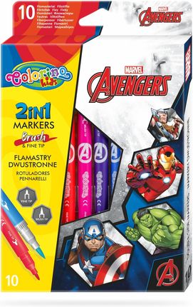 Flamastry Dwustronne Colorino Kids 10 Kolorów Avengers
