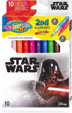 Flamastry Dwustronne Colorino Kids 10 Kolorów Star Wars