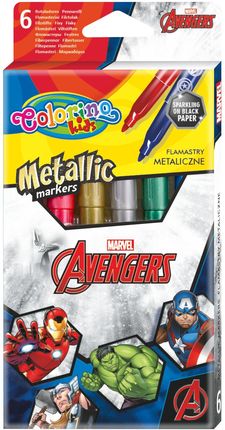 Flamastry Metaliczne Colorino Kids 6 Kolorów Avengers