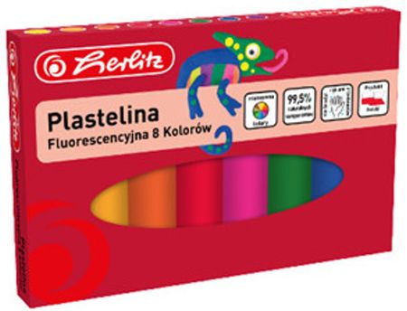 Herlitz Plastelina 8 Kolorów Fluorescencyjna 9588997