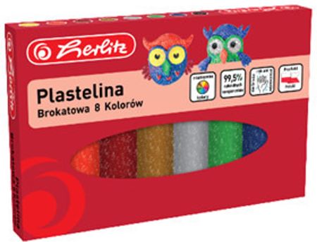Herlitz Plastelina 8 Kolorów Brokatowa 9589003