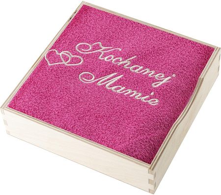 Miss Lucy Ręcznik Łazienkowy Bawełniany W Pudełku Drewnianym Kochanej Mamie Różowy 50X90 Cm 151168