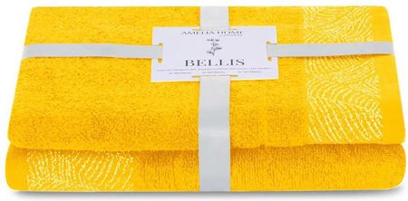 Ameliahome Komplet Ręczników Bawełnianych Bellis 50X90 + 70X130 Żółty 90635