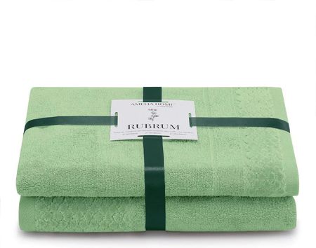 Ameliahome Komplet Ręczników Bawełnianych Rubrum 50X90 + 70X130 Zielony 90726