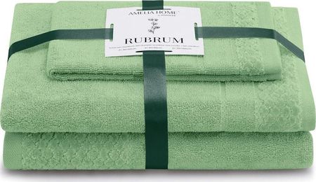 Ameliahome Ręcznik Rubrum Zielony 30X50+50X90+70X130 12373434