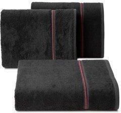 Eurofirany Ręcznik Kąpielowy 50X90 Czarny Z Różowym Pasem 500 G/M2 Włókien Bambusowych Elegancki Haftem P1285315498
