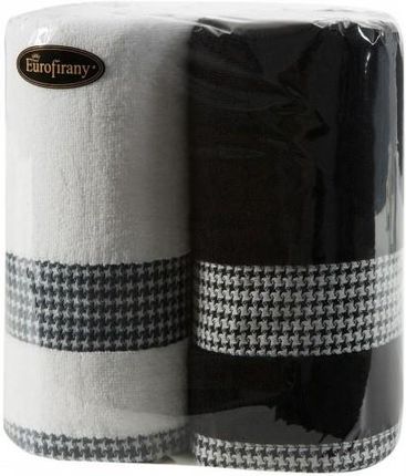 Eurofirany Komplet Ręczników 2 Cz Biały Czarny 2X50X90 24550