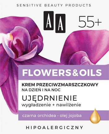 Krem Aa Flowers&Oils 55+ Ujędrnienie Przeciwzmarszczkowy na dzień i noc 50ml - zdjęcie 2