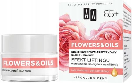 Krem Aa Flowers&Oils 65+ Efekt Liftingu Przeciwzmarszczkowy na dzień i noc 50ml