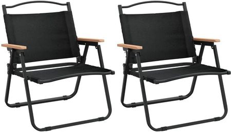 Krzesła Turystyczne 2szt. Czarne 54X43X59cm Tkanina Oxford
