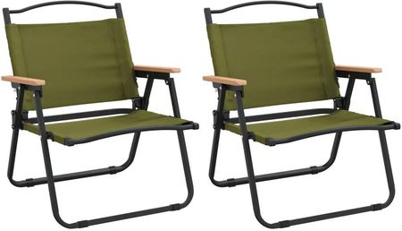 Krzesła Turystyczne 2 szt. Zielone 54X43X59cm Tkanina Oxford